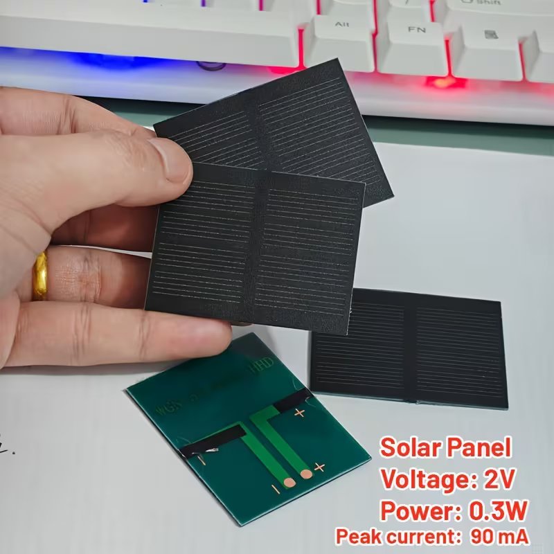 Solar Panels, 2V, 0.3W, 90Ma Peak Current