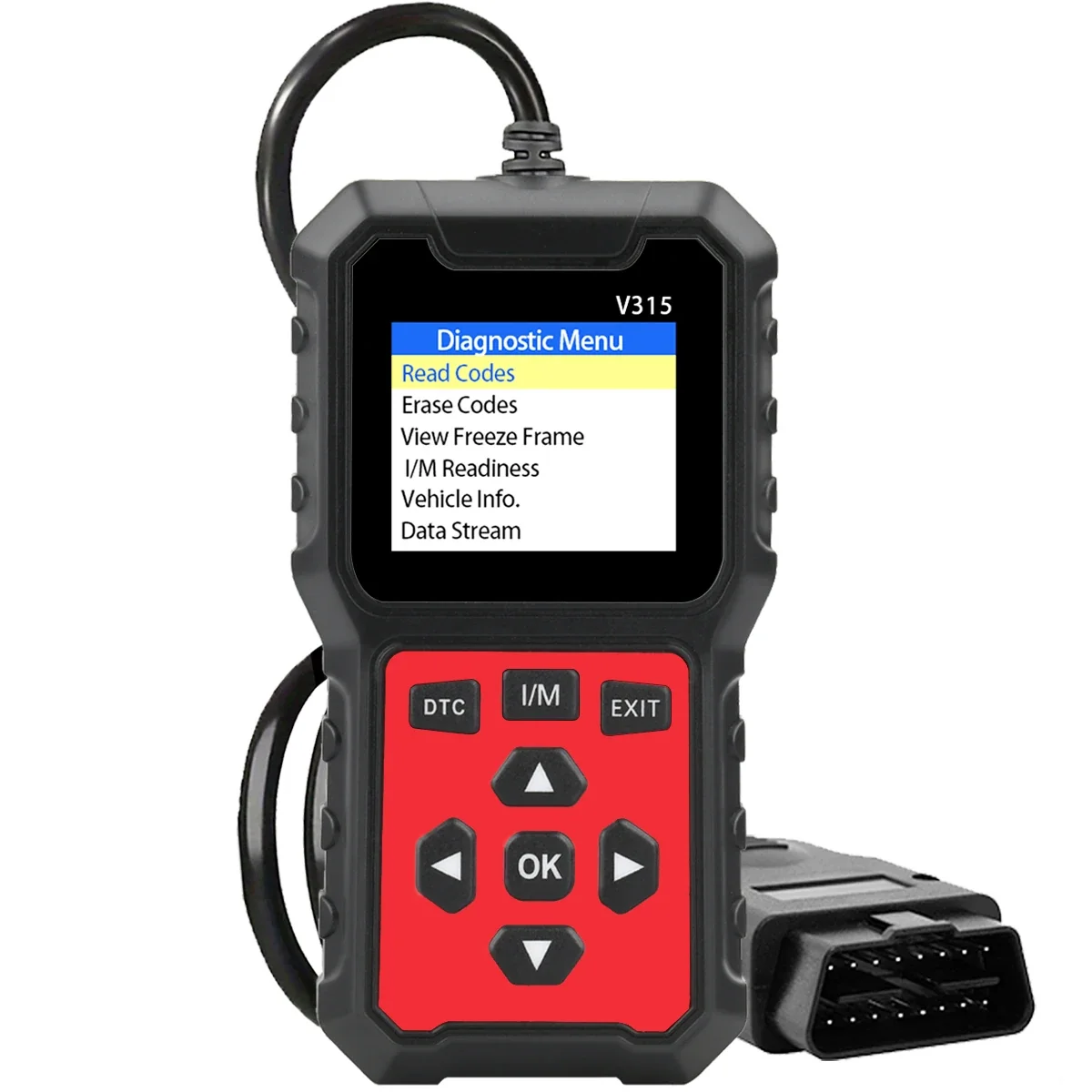 Model OBD2 Scanner, Car Engine Fault Code Reader, OBD Powered, I/M Readiness, Battery Test, RealTime Data Stream, OBD II