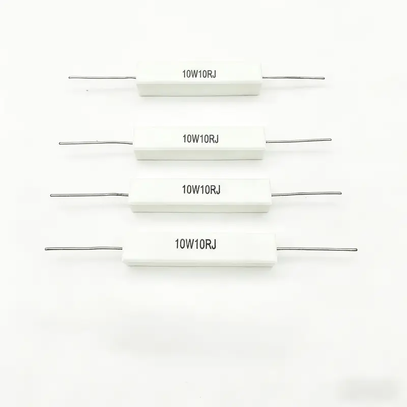 Cement Resistor 10W  (6 Values: 0.1Ω, 1Ω, 10Ω, 100Ω, 1KΩ, 10KΩ) 0.45 JD FOR one piece