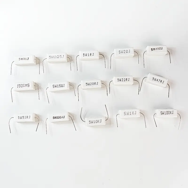 Cement Resistor 5W  15 Common Specifications Including 0.1Ω 0.5Ω 1Ω 2Ω 4.7Ω 10Ω 15Ω 20Ω 22Ω 47Ω 51Ω 100Ω 1KΩ 10KΩ 100KΩ 