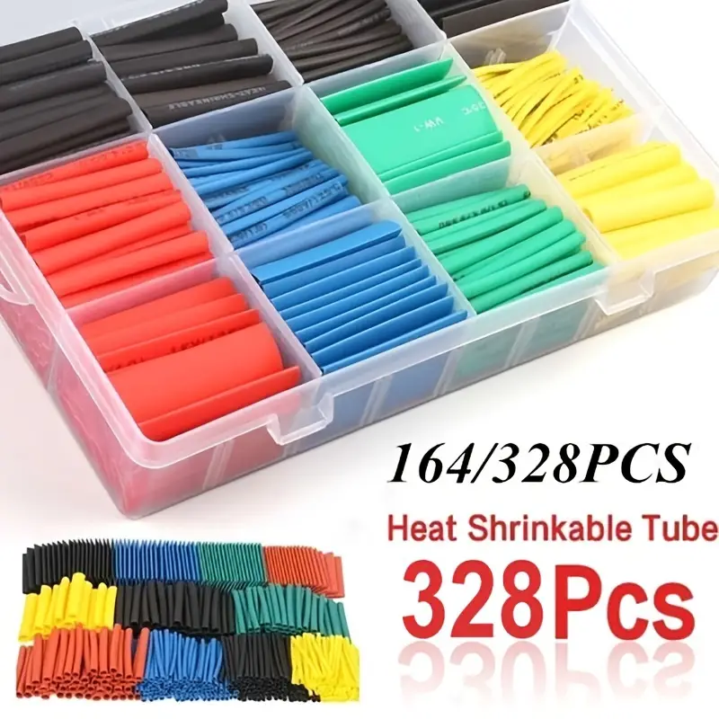 Heat Shrink 328pcsTubing Insulation Polyolefin Shrinking Assorted Tube Wire Cable Kit