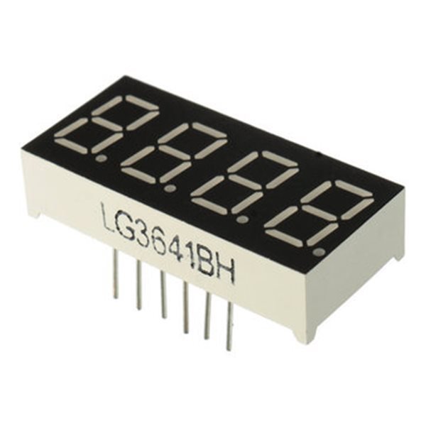 7-Segment 4 Digit Red with Clock LED Display
