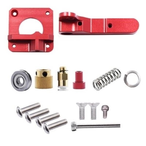 Upgrade Red MK8 All Metal Bowden Extruder Kit Left Side for 1.75mm Filament bulk parts