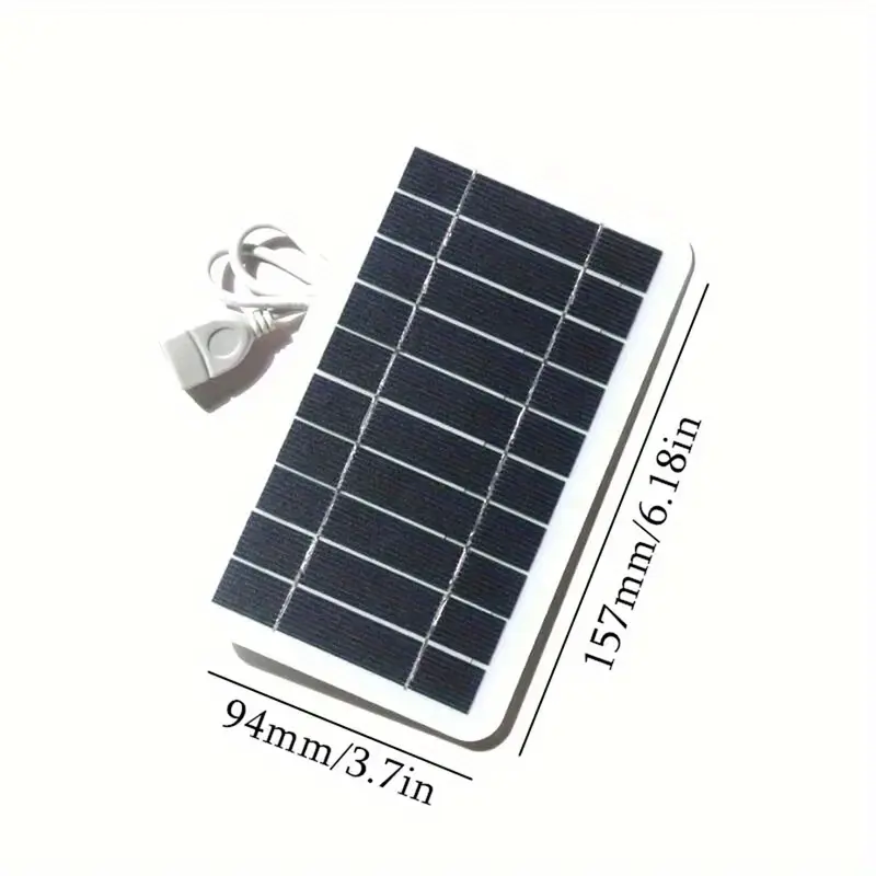 Portable Solar Panel Generator 5V USB Cell Battery Charger For Power Bank Outdoor Travel Camping Phone Home Sunlight, 5W
