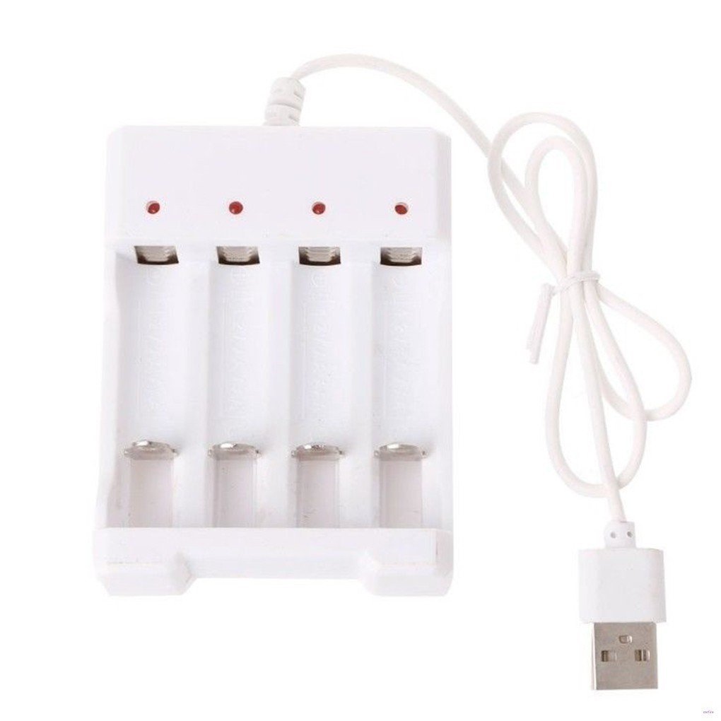 4 Slot USB Rechargeable Battery Charger For 1.2V AA/AAA