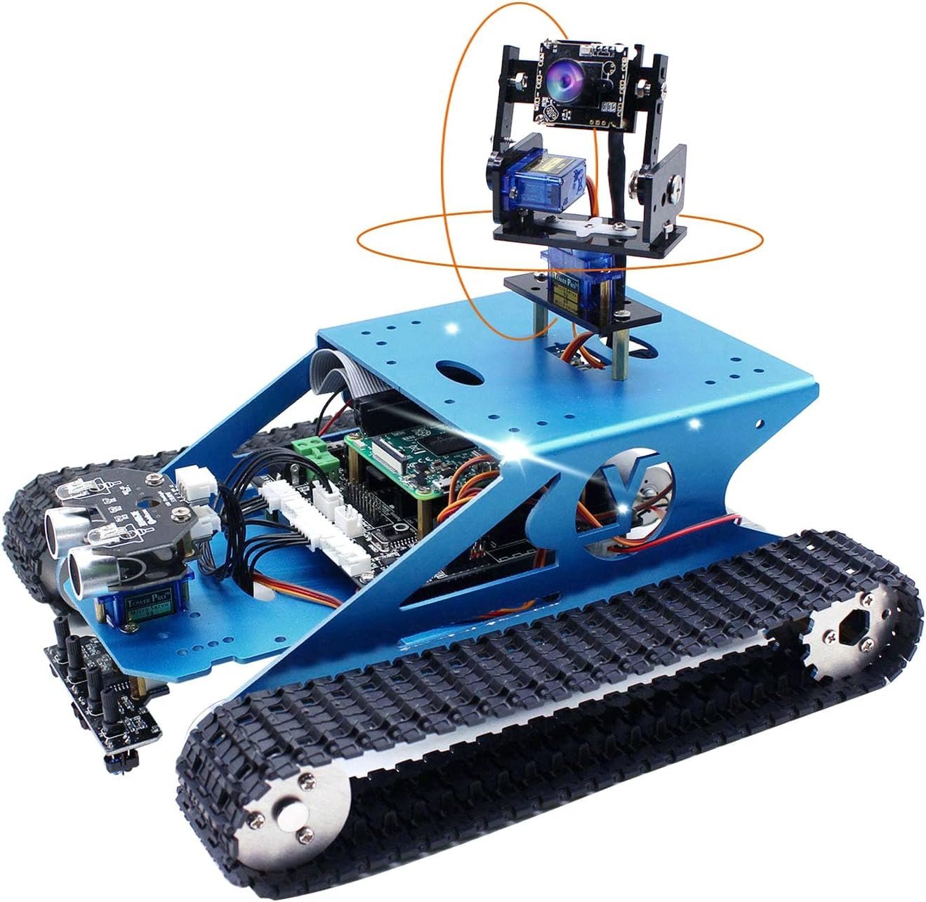 Yahboom AI Robot Kit Tank Chassis for Raspberry Pi 4B Camera Starter Kit Python Programmable Electronic Science Project 