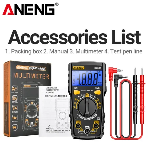 ANENG SZ303 Professional Electrical Multimeter Tester NCV Voltage Induction High Precision AC/ DC Voltage Current Detector Tools