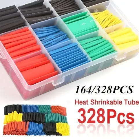 Heat Shrink 328pcsTubing Insulation Polyolefin Shrinking Assorted Tube Wire Cable Kit