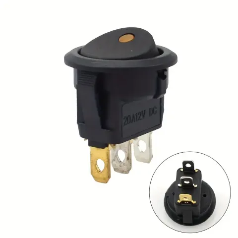 ON/OFF 12V Round Rocker Dot Waterproof LED Light Luminescence Toggle Switches Car Accessories