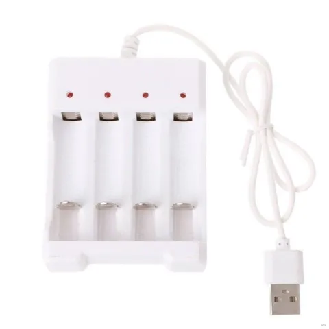4 Slot USB Rechargeable Battery Charger For 1.2V AA/AAA
