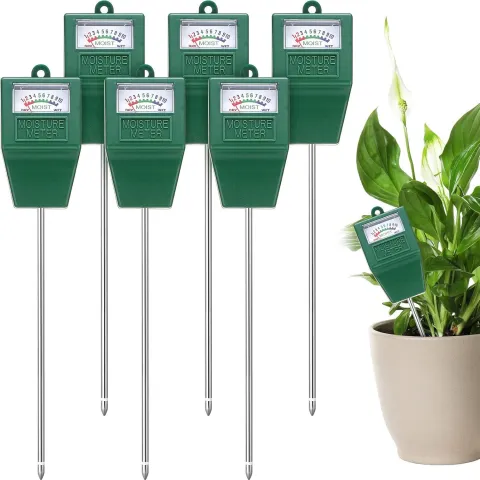 Tri-Function Soil Tester pH + Light + Moisture Meter, Square Long Handle for Indoor/Outdoor Gardening, Lawn & Plant Care